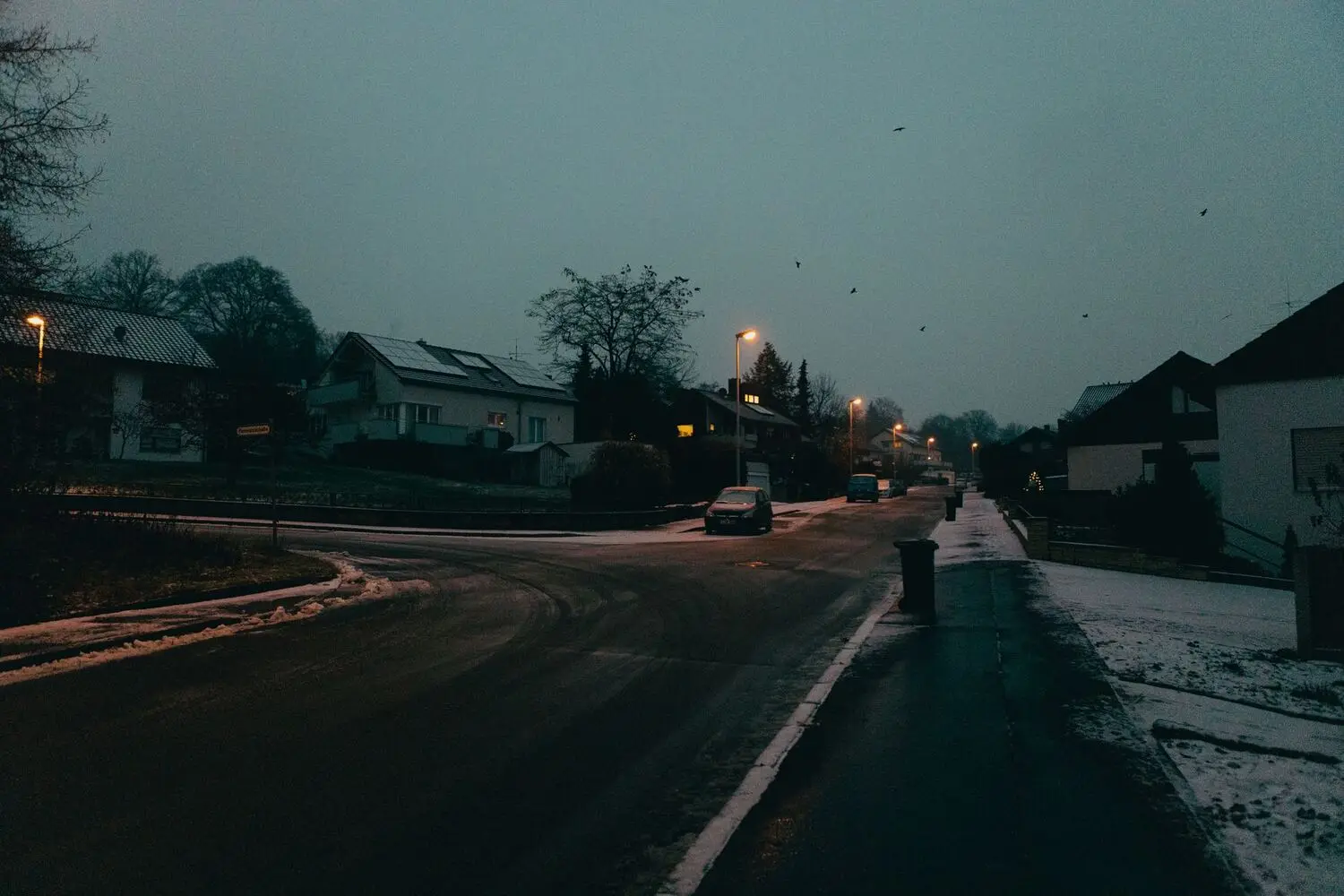 Riverside South at night